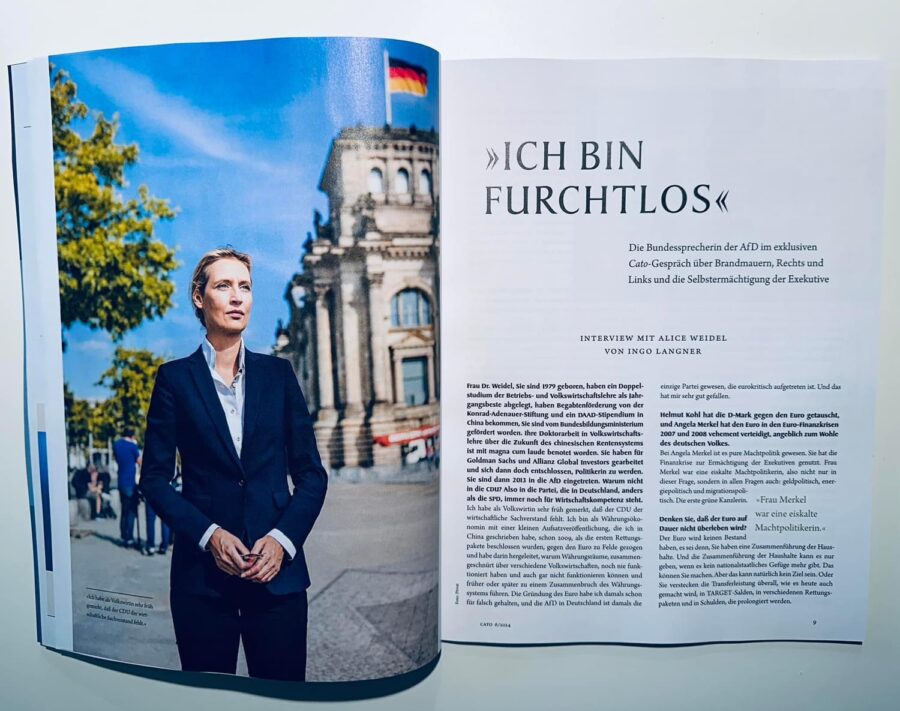 Alice Weidel im Interview des Magazins Cato